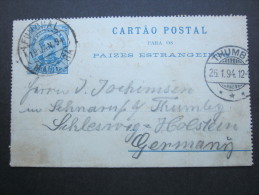 1894, FUNCHAL, Cartao Postal  A Allemagnia - Funchal