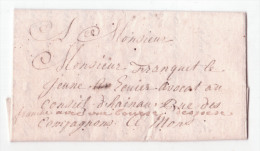 L. Avec Contenu Datée De ATH 1769manuscrit "franche Avec Une Bourse D'espèce" Pour Mons - 1714-1794 (Oesterreichische Niederlande)