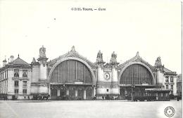 CARTE POSTALE PHOTO ORIGINALE  ANCIENNE : TOURS  LA GARE ANIMEE INDRE ET LOIRE (37) - Stazioni Senza Treni