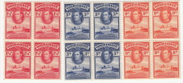 Three Blocks Of Four  New ** Of King George V +1/2 D,  3 D,  9 D. - Goudkust (...-1957)