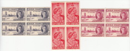 Three Blocks Of Four  New ** Of King George V Ind Queen Elisabeth / 1946 / 2 D, 4 D 1/1/2 D. 1948 - Costa D'Oro (...-1957)