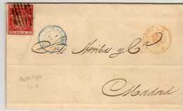 1029  Carta Entera Coruña 1854, Fechador Rojo Tipo 1 - Briefe U. Dokumente