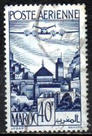 FRENCH MOROCCO 1947 Plane Over Moulay Idriss - 40f. - Blue   FU - Aéreo