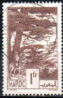 FRENCH MOROCCO 1939 Horsemen & Cedar Tree  - 1f. - Brown   FU - Gebraucht