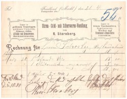 Uralte Rechnung 1910 - R. Sternberg In Friedland , Uhren - Gold - Silber , Juwelier , Mecklenburg !!! - 1900 – 1949
