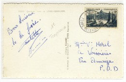 YT 1037 + Foire Internationale  -  " LYON  /  FOIRE INTERNATIONALE  /  1955 " - Aushilfsstempel