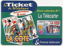 Ticket PR103 -  NEUF   -    La Côte En Poche   -  Atout Collection N°1   -      Echantillon 3mn  -  Spécimen  RARE  !!!! - Billetes FT