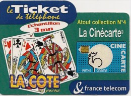 Ticket PR106 -  NEUF   -    La Côte En Poche   -  Atout Collection N°4   -      Echantillon 3mn  -  Spécimen  RARE  !!!! - FT Tickets