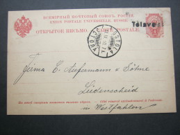 1910,  TELSVESI , Einzeiler Auf Ganzsache - Lettres & Documents