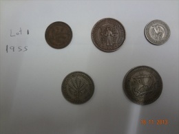 Cyprus 1955 5 Coins Set Used Lot 1 - Chipre