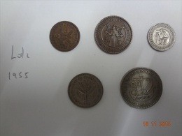 Cyprus 1955 5 Coins Set Used Lot 2 - Chipre