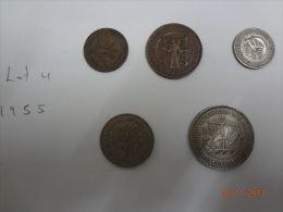 Cyprus 1955 5 Coins Set Used Lot 4 - Chipre
