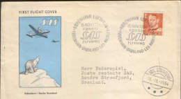 Denmark -Cover Occasionally 1954 - The First Envelope Flying On The Route Copenhagen, Greenland, Los Angeles - Expediciones árticas