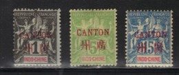 CANTON N° 1, 5 & 7 * - Unused Stamps