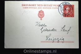 Sweden Postcard Mi Nr P 45 Med Betalt Svar Eksund (RR) To Leipzig Germany, 1921, Complete Set - Postal Stationery