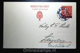 Sweden Postcard Mi Nr P 47 II,  To Leipzig 1924 - Ganzsachen