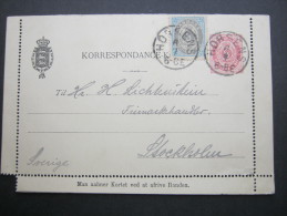 1894, Ganzsache Nach Stockholm - Cartas & Documentos