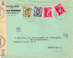 BELGIQUE LETTRE CENSUREE PAR EXPRES POUR L´ALLEMAGNE 1942 - Briefe U. Dokumente