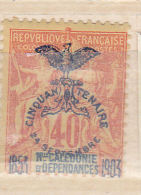 NOUVELLE CALEDONIE N° 77 40C ROUGE ORANGE CINQUANTENAIRE DE LA PRÉSENCE FRANÇAISE  NEUF CHARNIÈRE TRÈS LEGERE - Unused Stamps