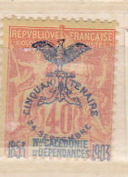 NOUVELLE CALEDONIE N° 77 40C ROUGE ORANGE CINQUANTENAIRE DE LA PRÉSENCE FRANÇAISE  NEUF CHARNIÈRE TRÈS LEGERE - Nuevos