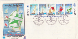 SALOMON - LETTRE AFFRANCHIE BANDE DE 5 VOILIERS SERIE  DE 1986 - Salomoninseln (Salomonen 1978-...)