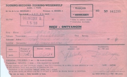 TOURING SECOURS - TOURING WEGENHULP A.S.B.L. - V.Z.W. - BRUXELLES - Reçu D´affiliation (29 Avril 1961) - Sports & Tourism