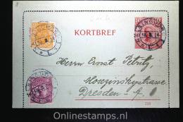 Sweden: Card Letter Kortbrief Mi K10 Upgraded, Halsingborg To Dresden Germany, - Postwaardestukken