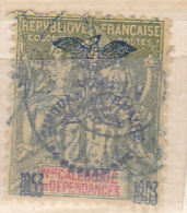 NOUVELLE CALEDONIE N° 80 1F OLIVE CINQUANTENAIRE DE LA PRÉSENCE FRANÇAISE  OBL DENTS COURTES - Gebraucht