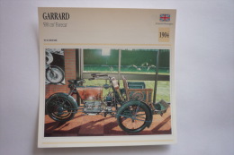 Transports - Sports Moto - Carte Fiche Technique Moto ( Garrard 500cm3 Forecar - Tourisme 1904 - Moto Sport