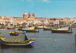 MALTA,MALTE,MALTAIS,ARCHIPEL  DE 8 ILES,MARSAXLOKK,BATEAU,COURSE,PENICHE,ETAT INSULAIRE,MEMBRE DE L´EUROPE,timbre Boeing - Malta