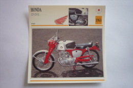 Transports - Sports Moto - Carte Fiche Technique Moto ( Honda 125 Cb 92 - Sport -1963 ( Description Au Dos - Motorradsport