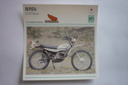 Transports - Sports Moto - Carte Fiche Technique Moto ( Honda 125 Mt Elsinore - Tout Terrain - Enduro -1973 - Moto Sport