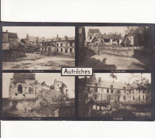 Carte Postale Photo Militaire Allemand Feldpost-AUTRÊCHES-4 Vues-Eglise-Château-Rue-Place-VOIR 2 SCANS- - Other & Unclassified