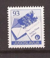 1987 JUGOSLAVIJA GLUECKWUNSCH-TELEGRAMM FREIMARKEN POSTDIENST MNH - Neufs
