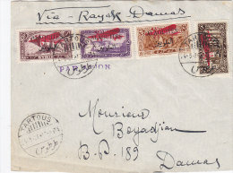 Alaouites Cover Sent Tartous Franked Complete Air Mail Set 4 Stamps, Via Ryak,2nd Scan Verso Rare-fine Cond.SKRILL PAY - Brieven En Documenten