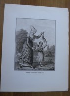 Gravure FEMME D' ORLEANS Vers 1830 - Repro De Années 30 - Fillette Poupée - Stiche & Gravuren