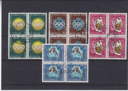 Jeux Olympiques - Ski - Hockey - Suisse - Yvert 449 / 52 Oblitérés - En Bloc De 4 - Rare - Valeur ± 50 € Selon Cat Suiss - Winter 1948: St. Moritz