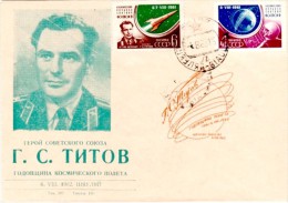 USSR Russia 1962 Siauliai "Vostok 2, Titov" Spaceship/Vaisseau Cacheted  Cover Lollini #1902A - Russia & USSR