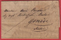 Lettre Préphilatélique Genève  13 Nov. 1839 Avec Marque Linéaire Au Verso. De Venise - ...-1845 Prephilately
