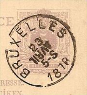 Postkaart Van 5 Centimes Met Curiositeit " AVRIL Omgekeerd Op Afstempeling BRUXELLES Dd. 23/4/1878 " ! ZELDZAAM ! - 1869-1888 Leone Coricato