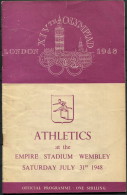 1948 London Olympics Athletics July 31st Daily Programme - Libros