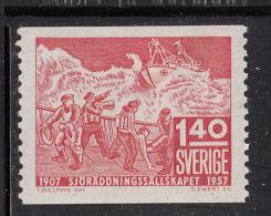 Sweden MH Scott #500 1.40k Ship In Distress, Lifeboat - 50th Ann Swedish Life Saving Society - Nuevos