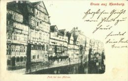 Litho Gruß Aus Hamburg Fleet Flet Bei Den Mühren 17.6.1901 Nach Heide 2 Scans - Mitte