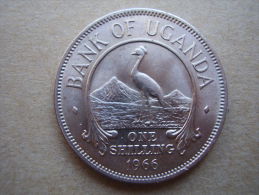 UGANDA 1966  FIRST POST-INDEPENDENCE COINAGE Issue Of ONE SHILLING Copper-nickel Used. - Uganda