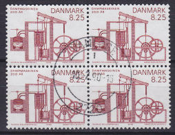 Denmark 1990 Mi. 972     8.25 Kr 200 Jahre Dampfmaschine Von Andrew Mitchell 4-Block !! - Blocks & Kleinbögen