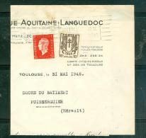 Lettre De Mai  1946 Oblitéré Toulouse  Affranchie Par MARIANNE DE DULAC  N°693 + Type Chaine 670  Phi15011 - 1944-45 Maríanne De Dulac