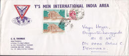 India Y's MEN INTERNATIONAL CLUB Cachet KADAVANTARA 1991 Cover Brief To AARHUS Denmark - Airmail