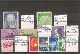 CHINE 1959 OBLITERES Lot De10 T. N°1196, 1198, 1199/1200, 1204, 1205 12431245 (4/6)  // Cote 2005 = 6,85 Euros - Gebraucht