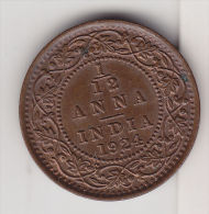 @Y@    BRITISH India  1/12  Anna  1924  (2400) - India