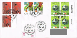 Belgique - FDC (R) "Mondial 90" - Mont-sur-Marchienne 17 Mar 90 - 1981-1990